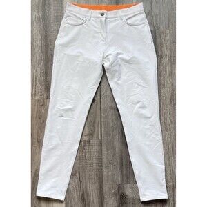 Macade Golf Mens Slim Fit Tapered Leg Pants 38R White Performance Stretch